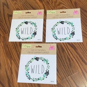 Crafters Square Rub On Transfers Sticker Adhesive Wild - New